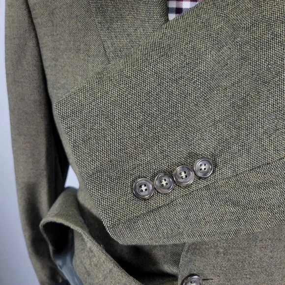 VTG JOS A‎ BANK Men's Sport Coat Blazer Two Button Brown Barley Corn Wool 38R